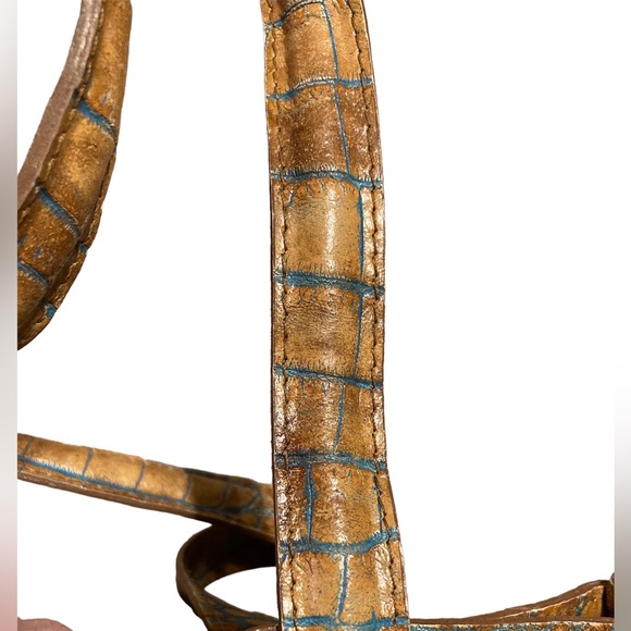 Valentina Italia Vintage Italian Crocodile Alligator Reptile Brown Purse Bag EUC - Picture 12 of 16